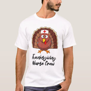 Thanksgiving Nurse Crew Funny Turkey Animal Hospit T-Shirt