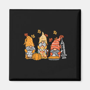 Thanksgiving Nurse Gnomes Fall Scrub Top Autumn Rn Magnet