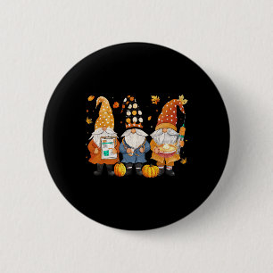 Thanksgiving Nurse Gnomes Fall Scrub Top Autumn Wo 6 Cm Round Badge