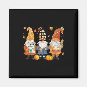 Thanksgiving Nurse Gnomes Fall Scrub Top Autumn Wo Magnet