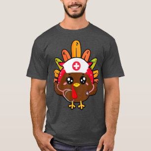 Thanksgiving Nurse Scrub Tops For Women Cute Turke
