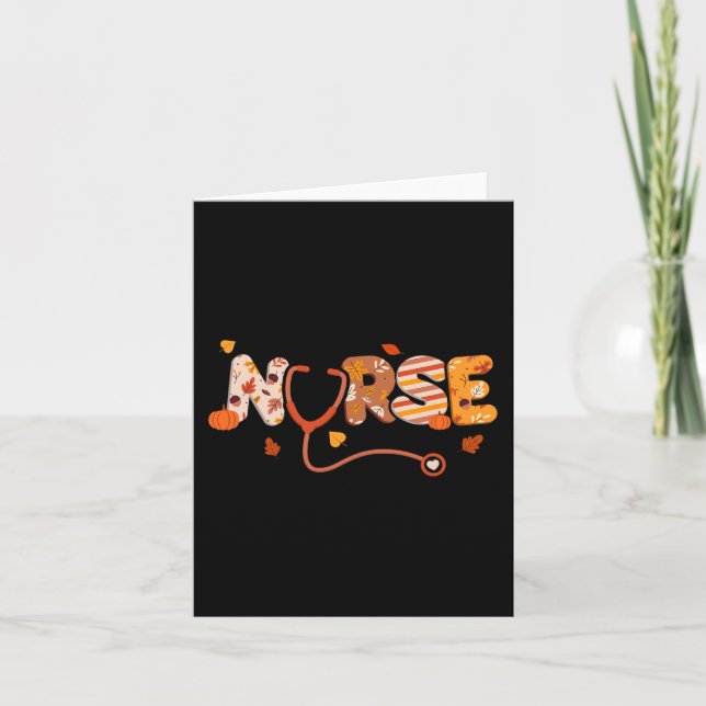 Thanksgiving Nurse Turkey Day Fall Love RN ER NICU Card (Front)