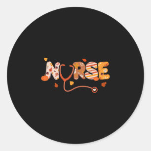 Thanksgiving Nurse Turkey Day Fall Love Rn Er Nicu Classic Round Sticker