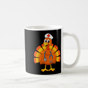 Thanksgiving Nurse Turkey Nurses Scrub Top Nursing Coffee Mug
