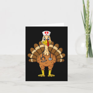 Thanksgiving Nurse Turkey Scrub Fun Nursing Card