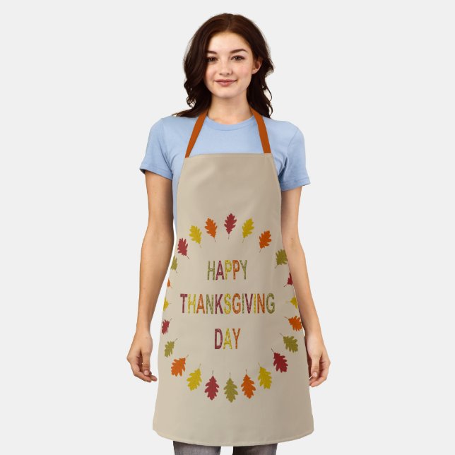 Thanksgiving Oak Leaves Apron (Worn)