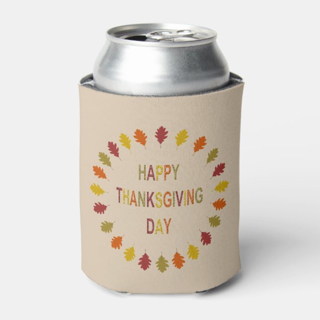 Thanksgiving Oak Leaves Can Cooler (Can Front)
