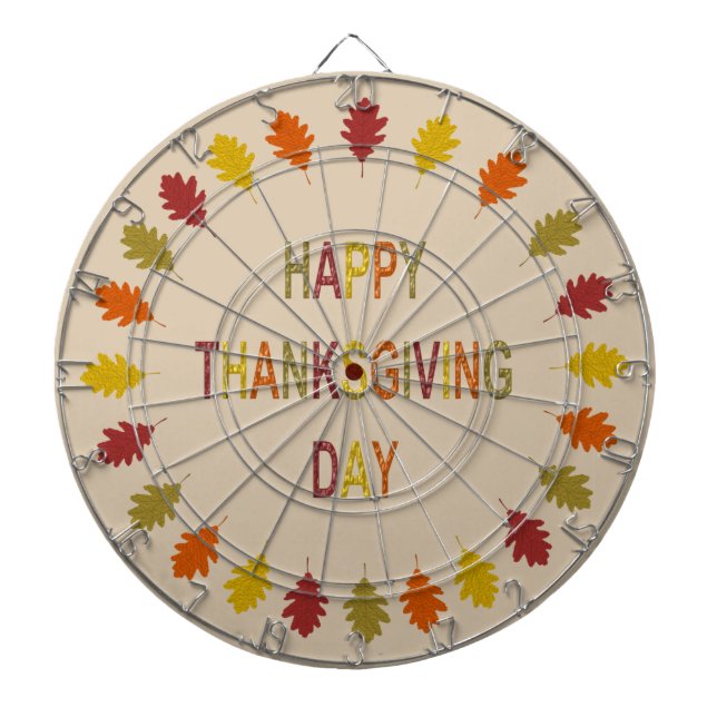 Thanksgiving Oak Leaves Dartboard (Front)