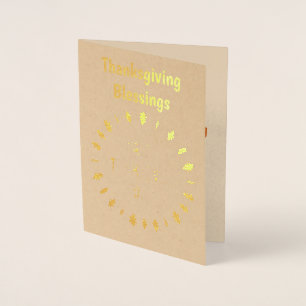 Thanksgiving Oak Leaves Foil Card