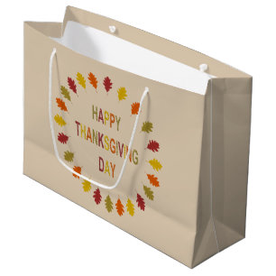 Thanksgiving Oak Leaves Large Gift Bag