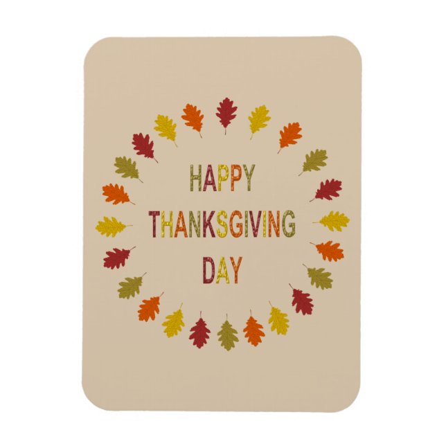 Thanksgiving Oak Leaves Magnet (Vertical)