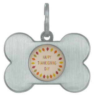 Thanksgiving Oak Leaves Pet ID Tag