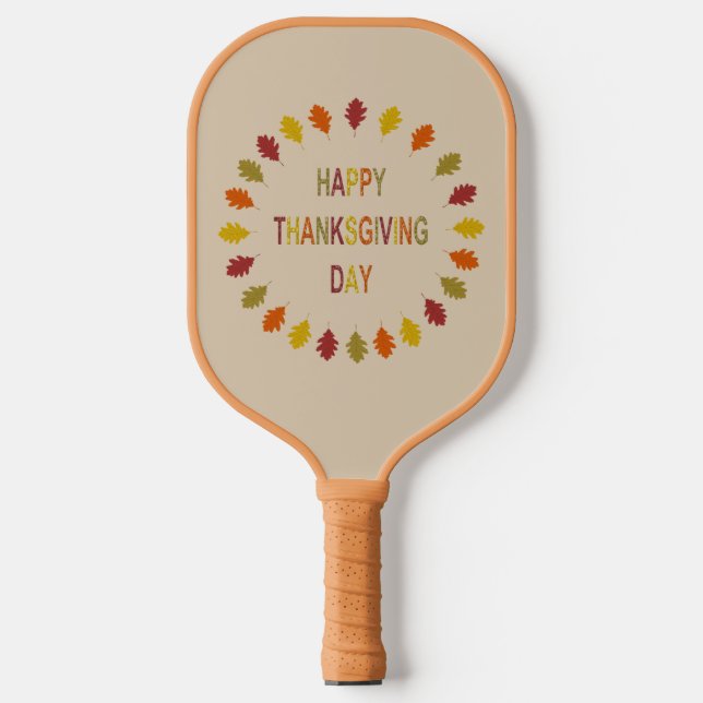 Thanksgiving Oak Leaves Pickleball Paddle (Front)