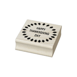 Thanksgiving Oak Leaves Rubber Stamp