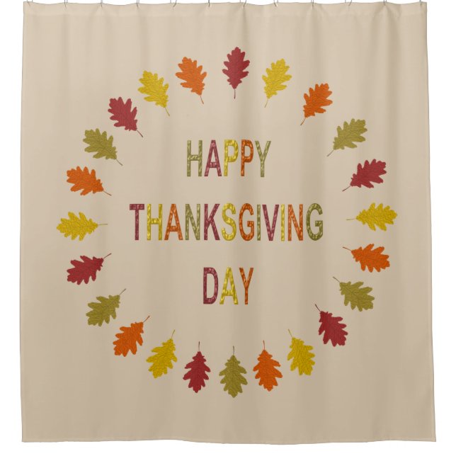 Thanksgiving Oak Leaves Shower Curtain (Front)