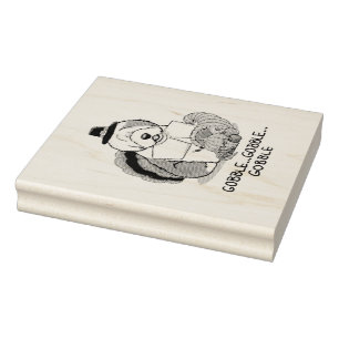 Thanksgiving Old English Sheepdog (Grey 1) Fun Rubber Stamp