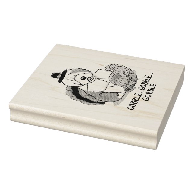 Thanksgiving Old English Sheepdog (Grey 1) Fun Rubber Stamp (Stamp)