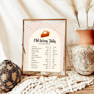 Thanksgiving Old WIves Tales Baby shower Game  Pos Poster