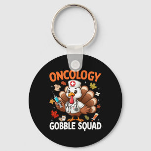 Thanksgiving Oncology Nurse Gobble Squad Turkey Fa Key Ring