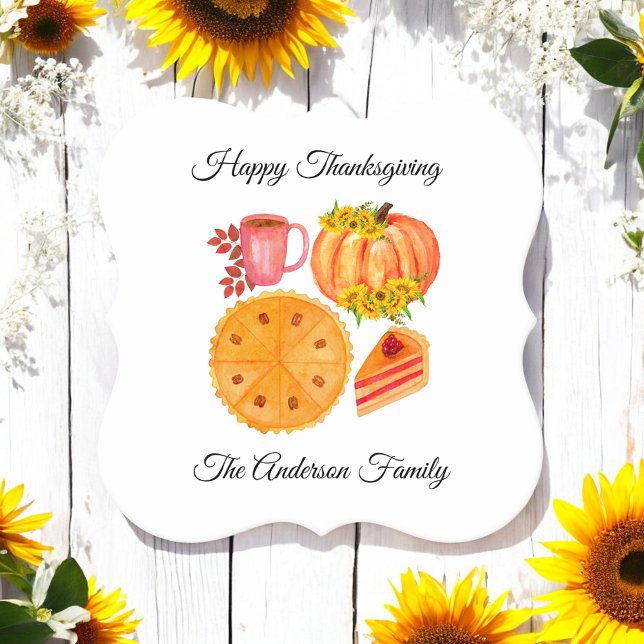 Thanksgiving Orange Pumpkin Spice Latted Paper Coaster (Creator Uploaded)