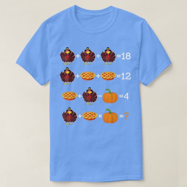 Thanksgiving Order of Operations Quiz Math Teacher T-Shirt (Design Front)