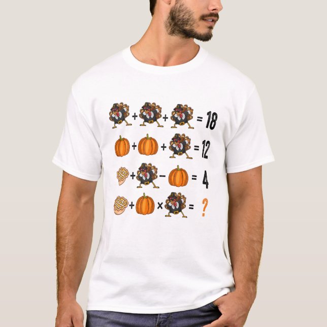 Thanksgiving Order Of Operations Quiz Math Teacher T-Shirt (Front)