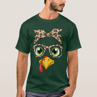 Thanksgiving Outfit for Women Turkey Leopard T-Shirt