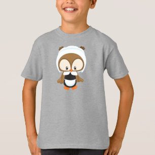 Thanksgiving Owl, Brown Owl, Pilgrim Bonnet T-Shirt