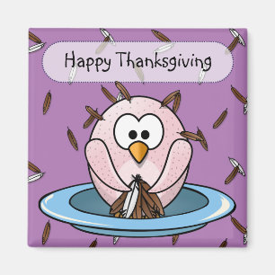 Thanksgiving owl magnet