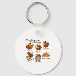 Thanksgiving Pain Scale Turkey Funny Nurse Medical Key Ring