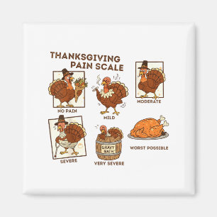 Thanksgiving Pain Scale Turkey Funny Nurse Medical Magnet