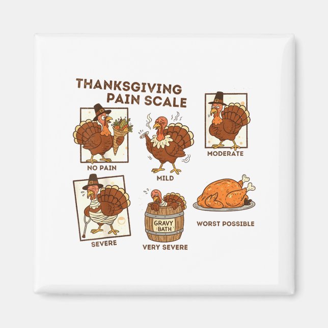 Thanksgiving Pain Scale Turkey Funny Nurse Medical Magnet (Front)