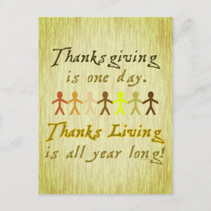 Thanksgiving Paper Cutouts Cute Saying Postcard