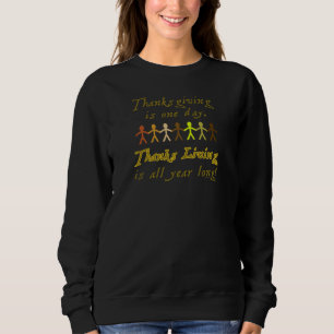 Thanksgiving Paper Cutouts Cute Saying Sweatshirt