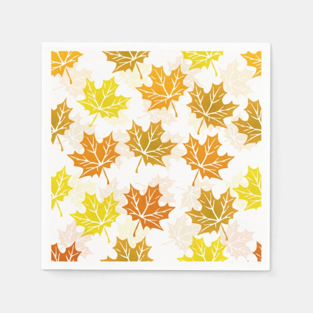 Thanksgiving Party Autumn Maple Leaf Fall Foliage Napkin (Front)