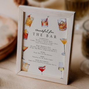 Thanksgiving Party Bar Menu Sign