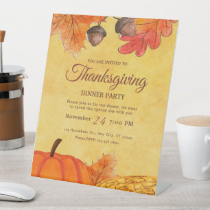 Thanksgiving party Invitation Thanksgiving Dinner  Pedestal Sign