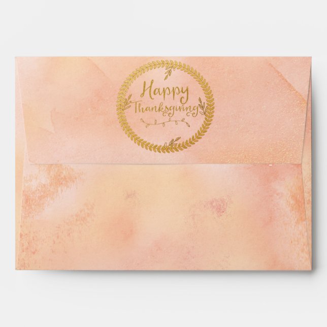 Thanksgiving Party Invitation Watercolor Envelope (Back (Top Flap))