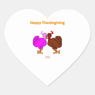 Thanksgiving Passion Heart Sticker