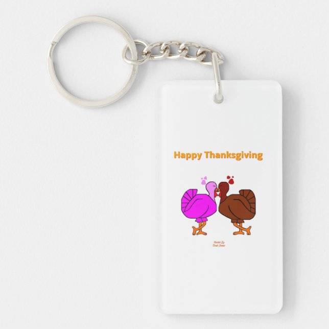 Thanksgiving Passion Rectangle Acrylic Key Chain (Front)