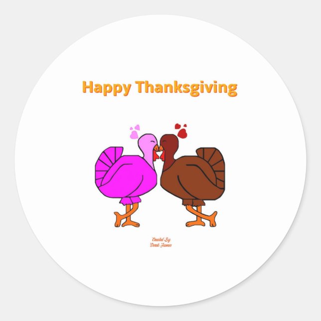Thanksgiving Passion Round Sticker (Front)