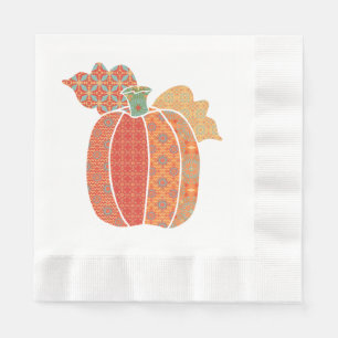 Thanksgiving Patchwork Pumpkin Luncheon Napkin