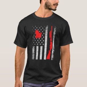 Thanksgiving Patriotic Turkey Hunter American Flag T-Shirt