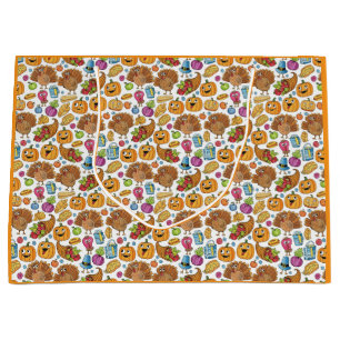 Thanksgiving Pattern Autumn Harvest Large Gift Bag