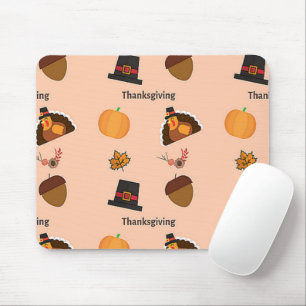 Thanksgiving pattern on pink mouse pad