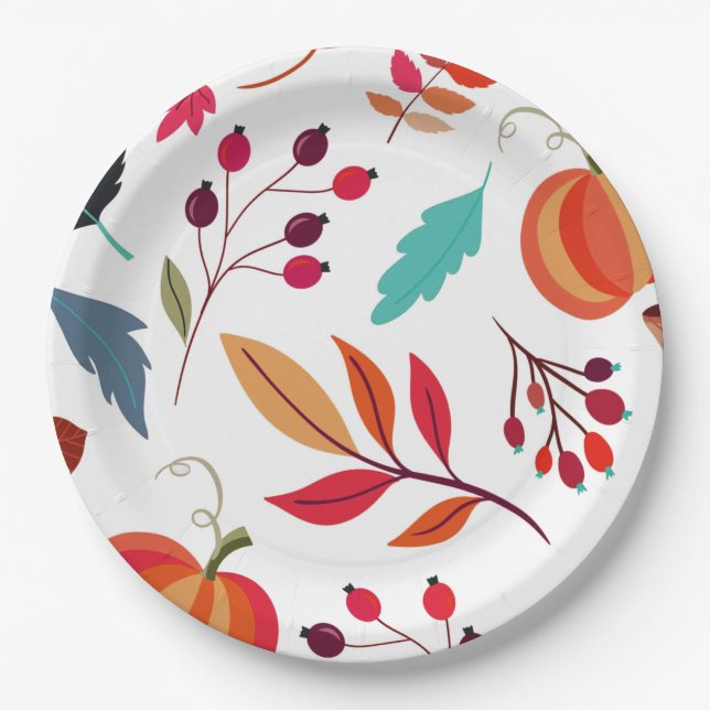 Thanksgiving Pattern Paper Plate (Front)