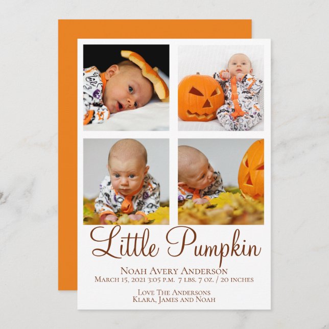 Thanksgiving Photo Birth Announcement (Front/Back)