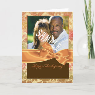 Thanksgiving photo greeting card with fall colours