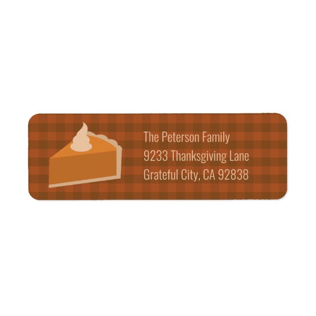 Thanksgiving Pie Dinner Party Return Address Label (Front)