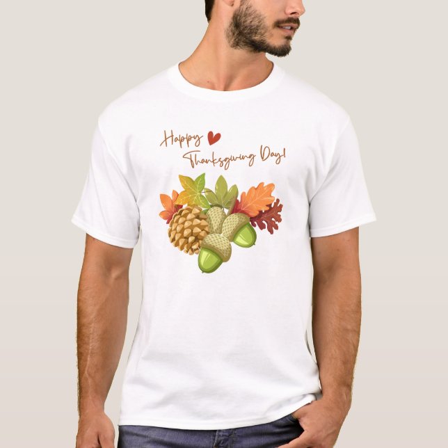 Thanksgiving Pie Pumpkin Turkey T-Shirt (Front)